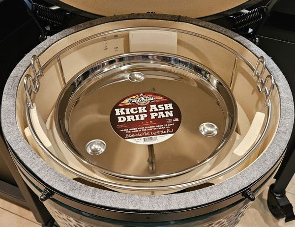 12" drip pan in a Medium Big Green Egg