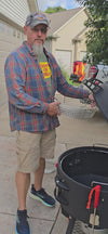 A video showing the placement of the Kick Ash Basket in the Spider Huntsman grill.