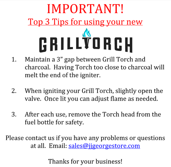 Jjgeorge grill torch charcoal starter cheap